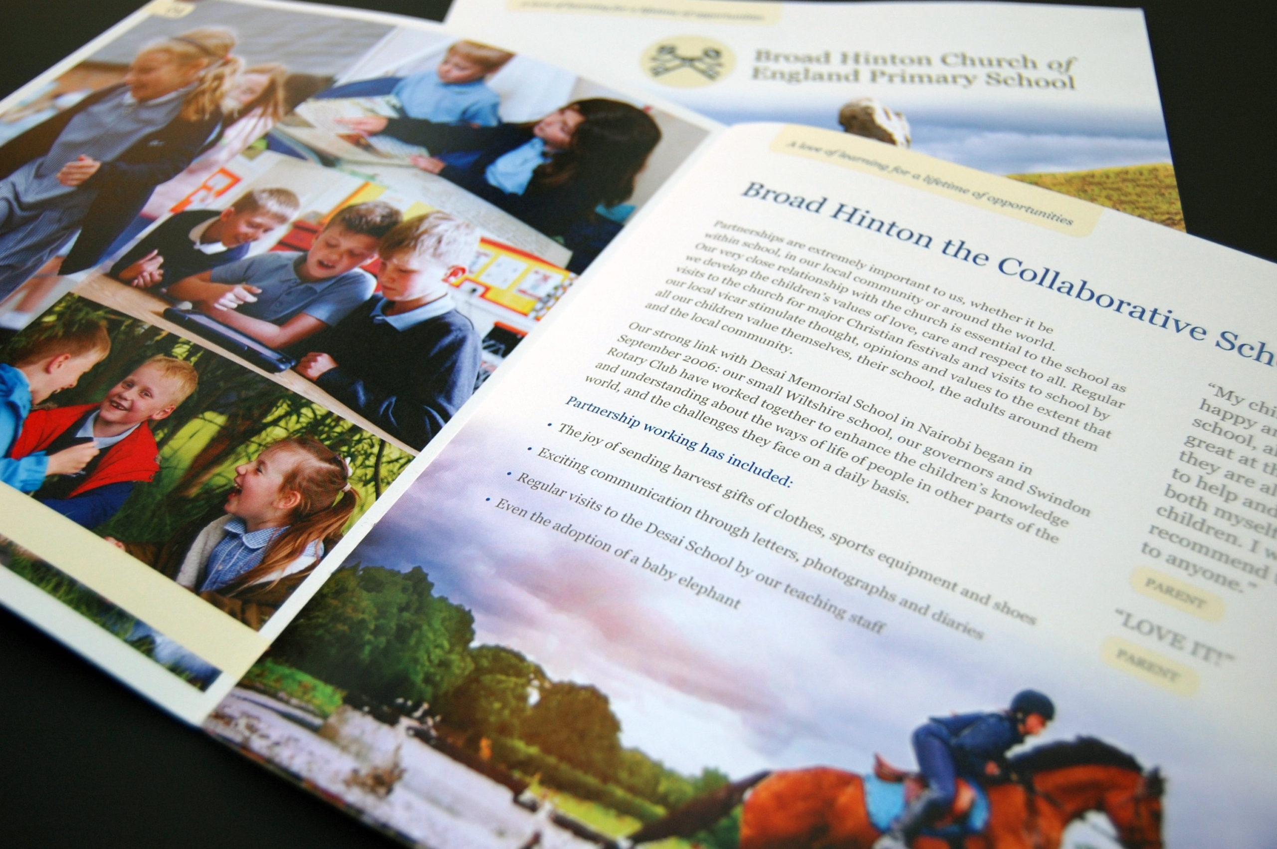 Broad Hinton School prospectus spread